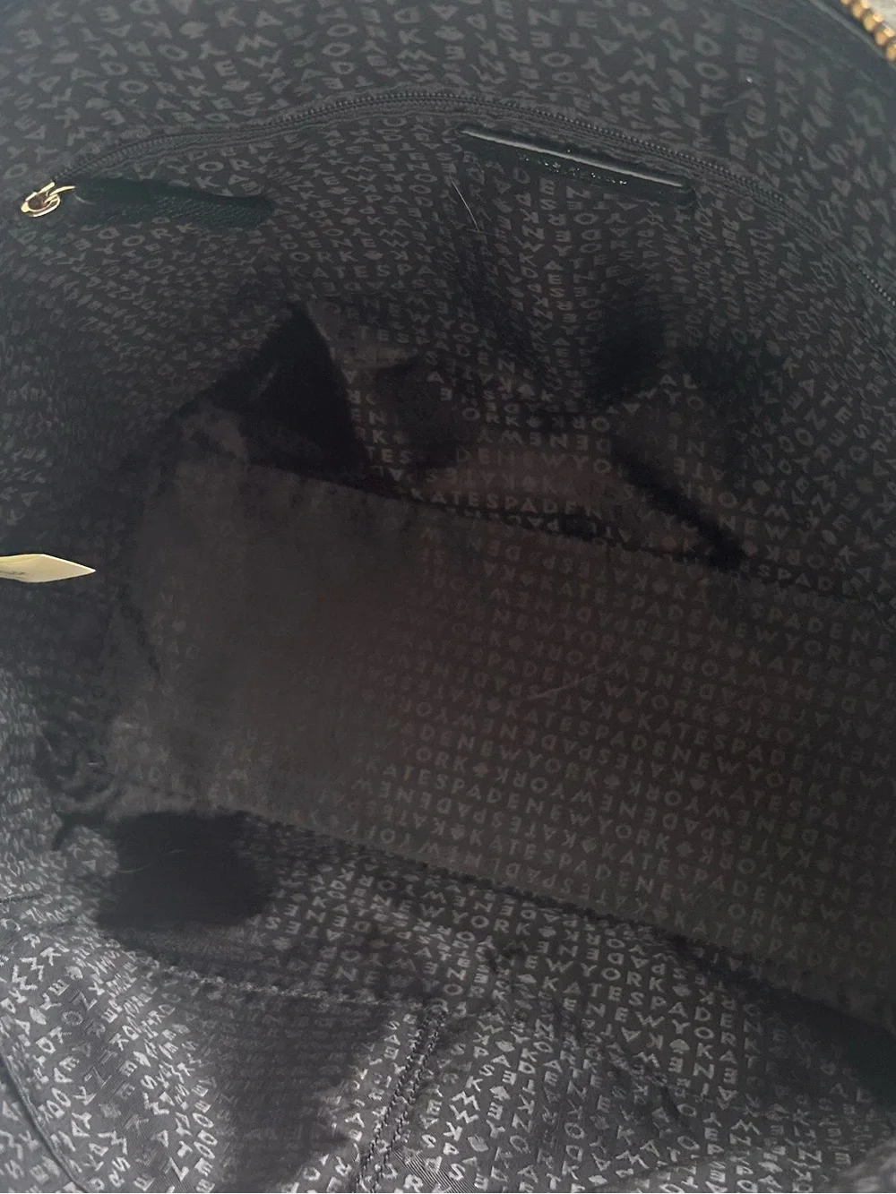 Kate Spade Black Pebbled Leather Zip Top Tote Shoulder Bag Work Laptop